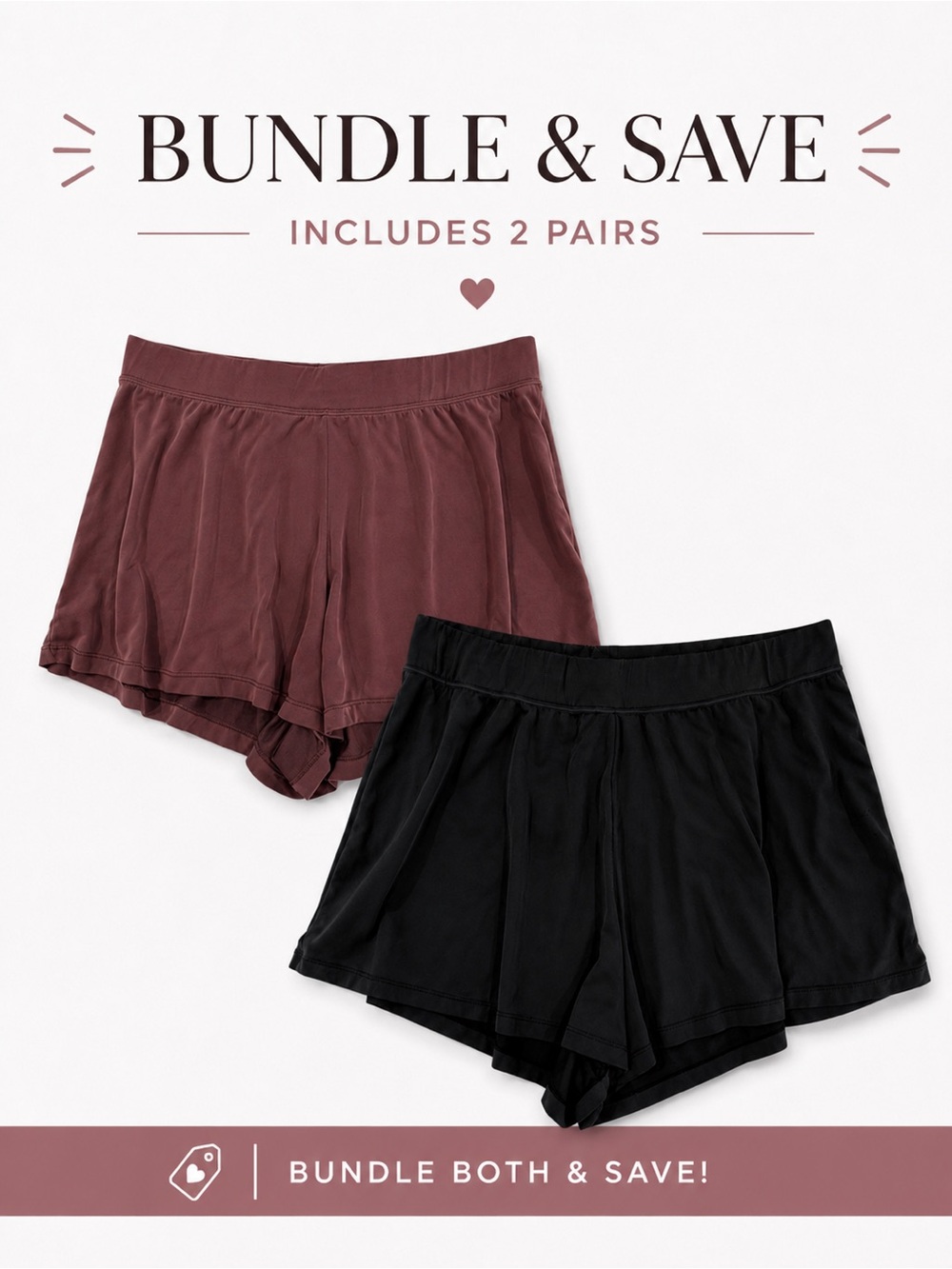 ✨ Shorts Bundle Black Dusty Rose Modal Lounge Workout Sleep Shorts Size L ✨